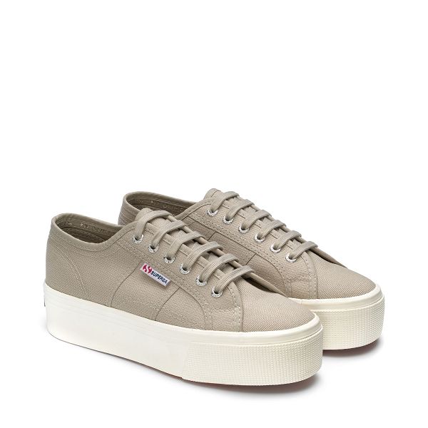 Superga 2790 Platform Grey Platform Sneakers - Women's USA | US6245848